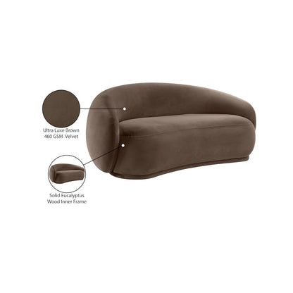 Emery Brown Velvet Loveseat
