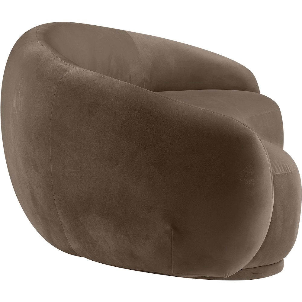Emery 93" Brown Velvet Upholstered Sofa