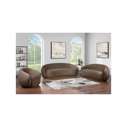 Emery 93" Brown Velvet Upholstered Sofa