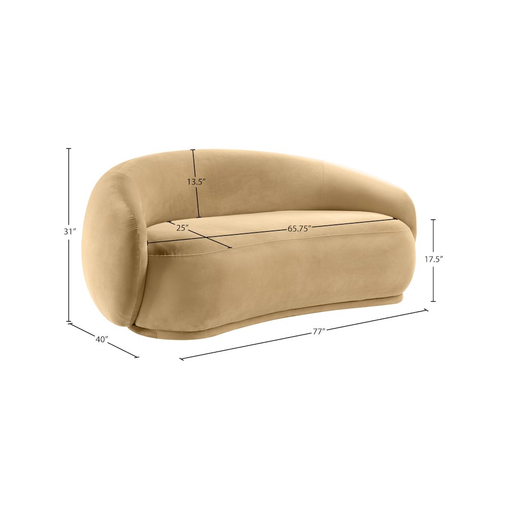 Emery Camel Velvet Loveseat
