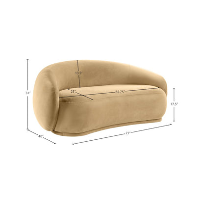 Emery Camel Velvet Loveseat