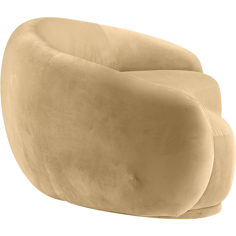 Emery 93" Camel Velvet Upholstered Sofa