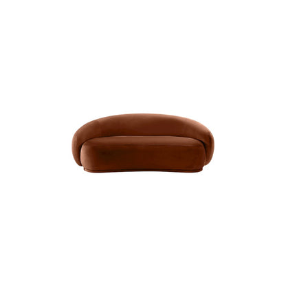 Emery Cognac Velvet Loveseat