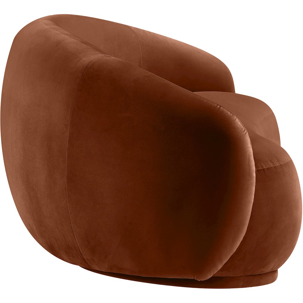 Emery Cognac Velvet Loveseat