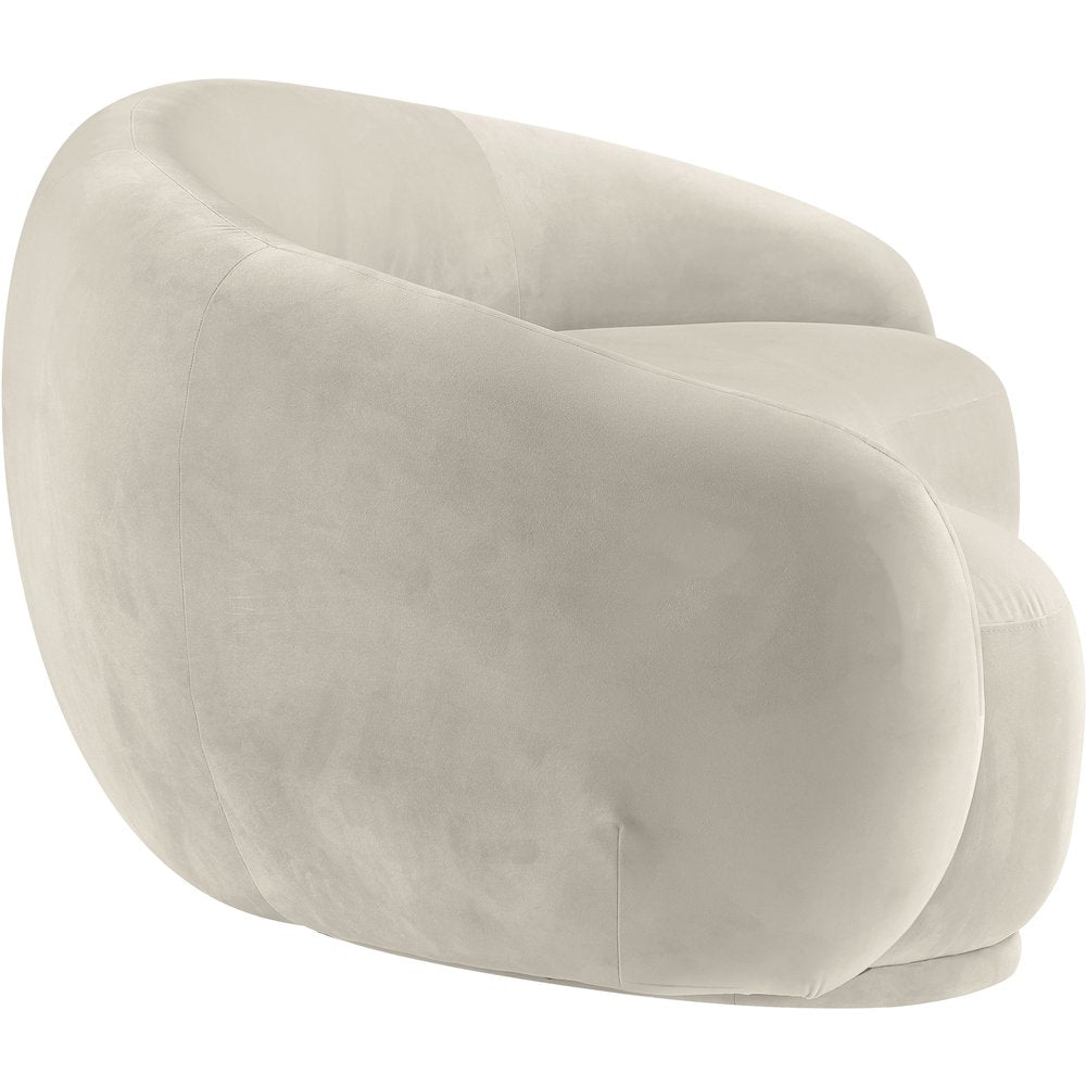 Emery 93" Cream Velvet Upholstered Sofa
