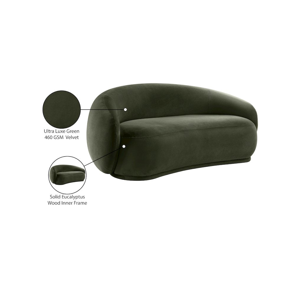Emery Green Velvet Loveseat