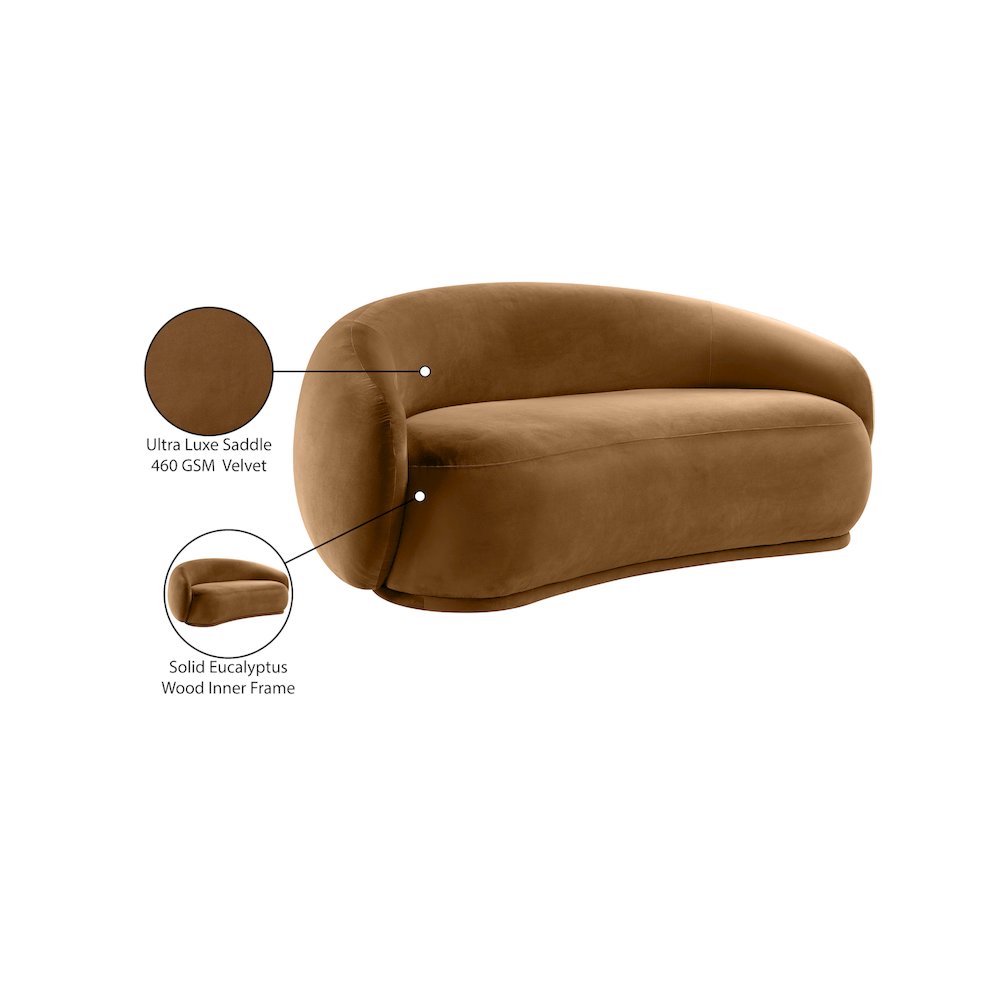 Emery Saddle Velvet Loveseat