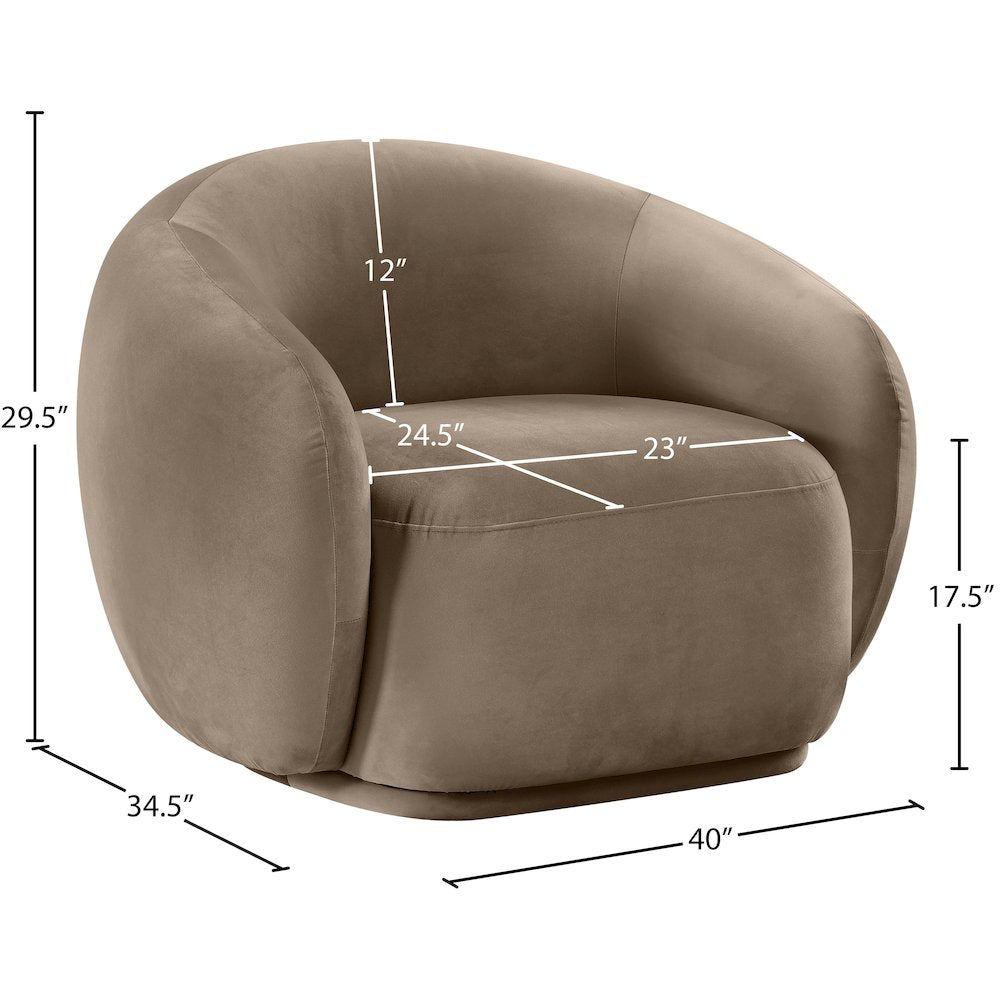 Emery Taupe Velvet Chair