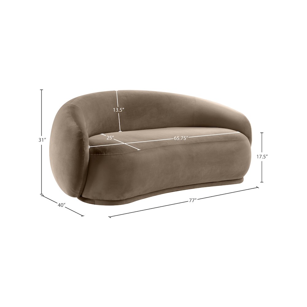 Emery Taupe Velvet Loveseat