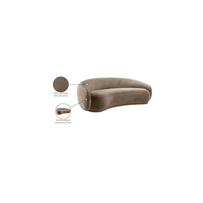 Emery 93" Taupe Velvet Upholstered Sofa