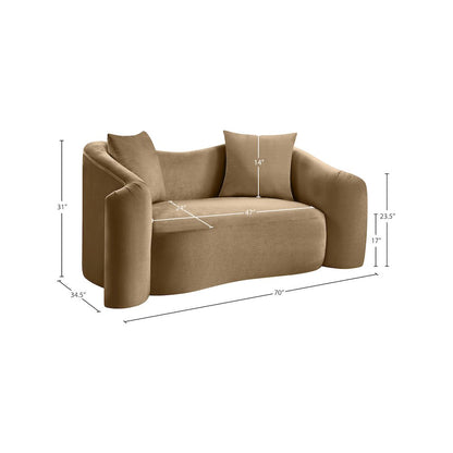 Destin Beige Velvet Loveseat