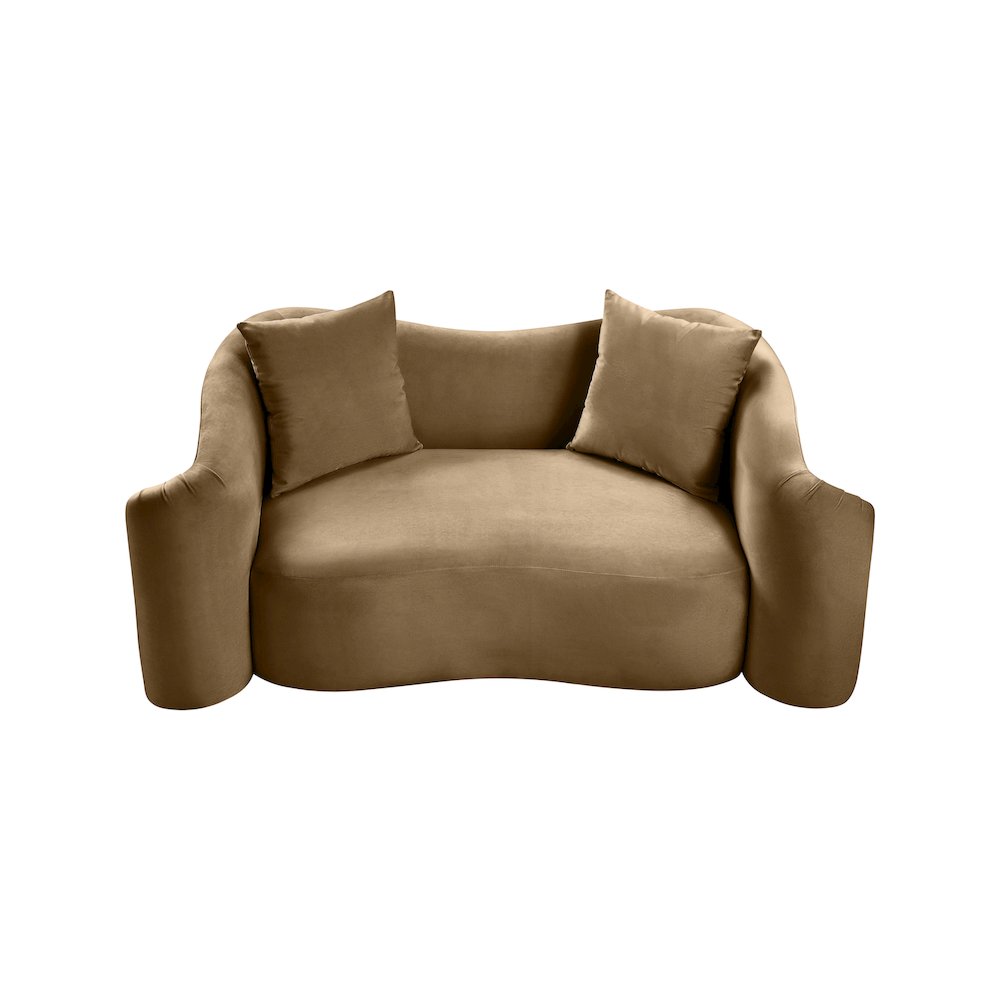 Destin Beige Velvet Loveseat