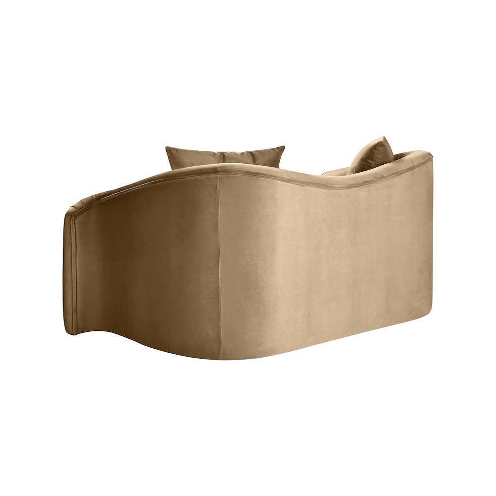 Destin Beige Velvet Loveseat