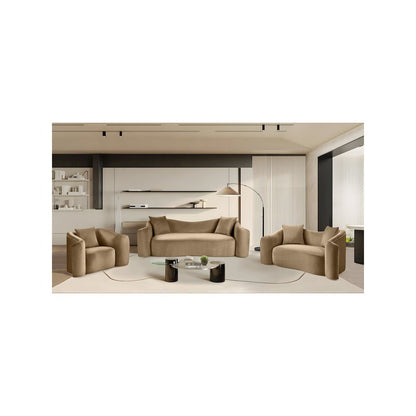 Destin Beige Velvet Loveseat