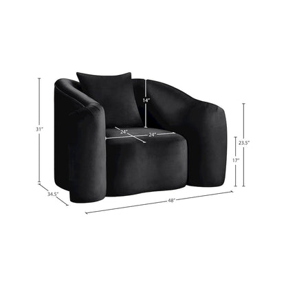 Destin Black Velvet Chair