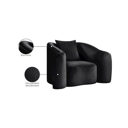 Destin Black Velvet Chair