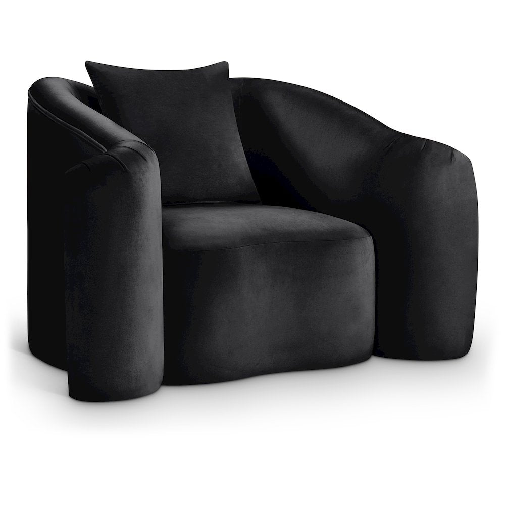 Destin Black Velvet Chair