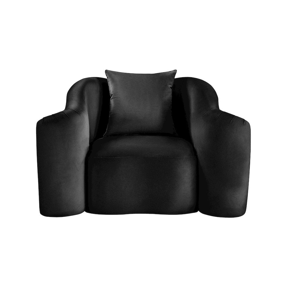 Destin Black Velvet Chair