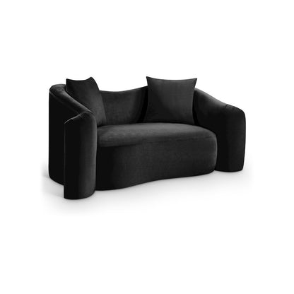 Destin Black Velvet Loveseat