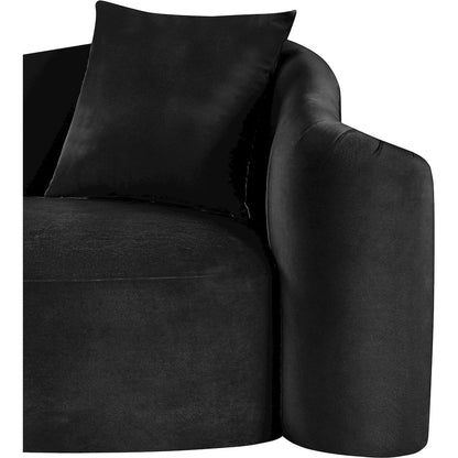Destin Black Velvet Loveseat