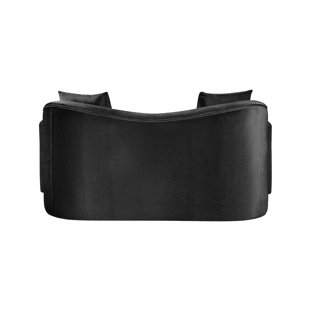 Destin Black Velvet Loveseat