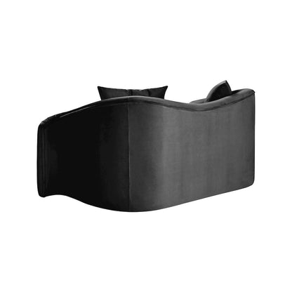 Destin Black Velvet Loveseat