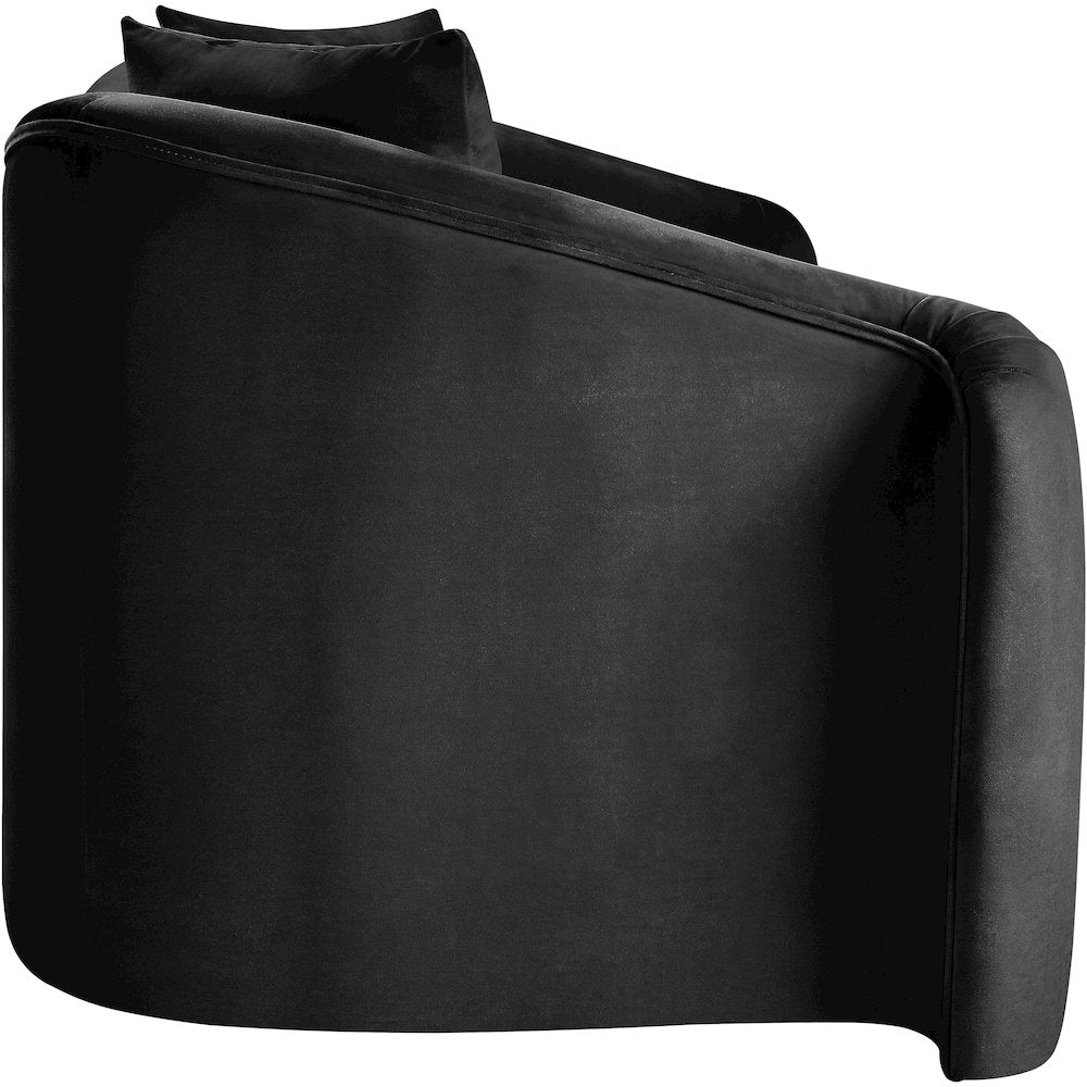 Destin Black Velvet Loveseat