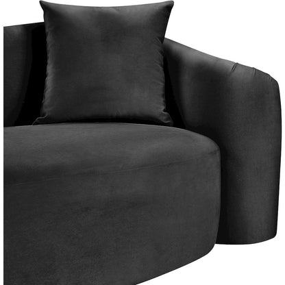 Destin Black Velvet Loveseat