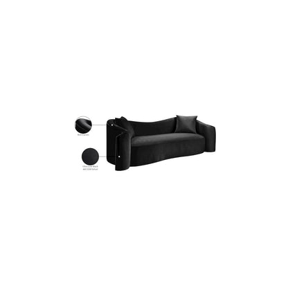 Destin Black Velvet Sofa