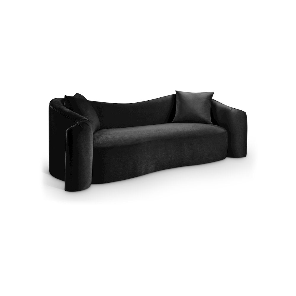 Destin Black Velvet Sofa