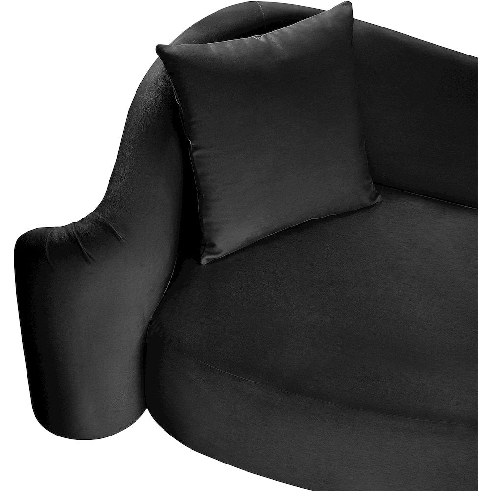 Destin Black Velvet Sofa