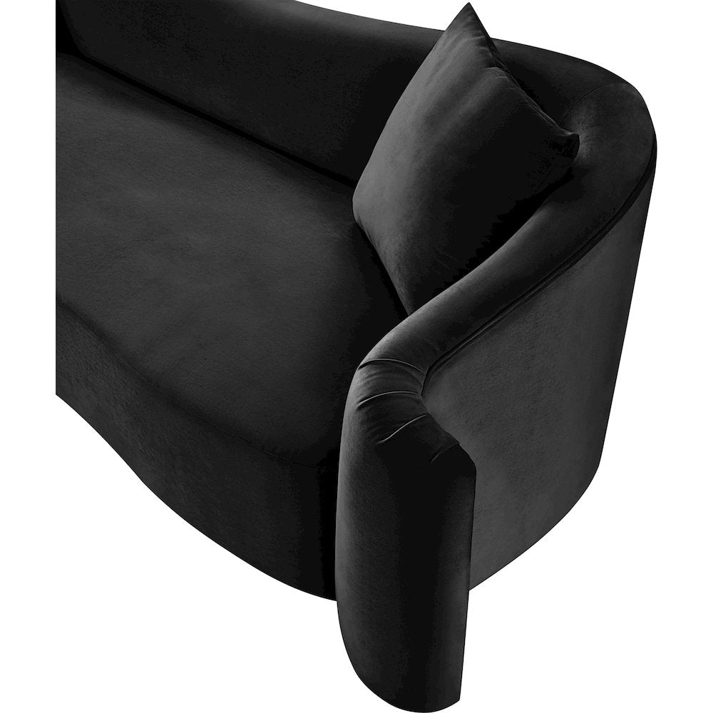 Destin Black Velvet Sofa