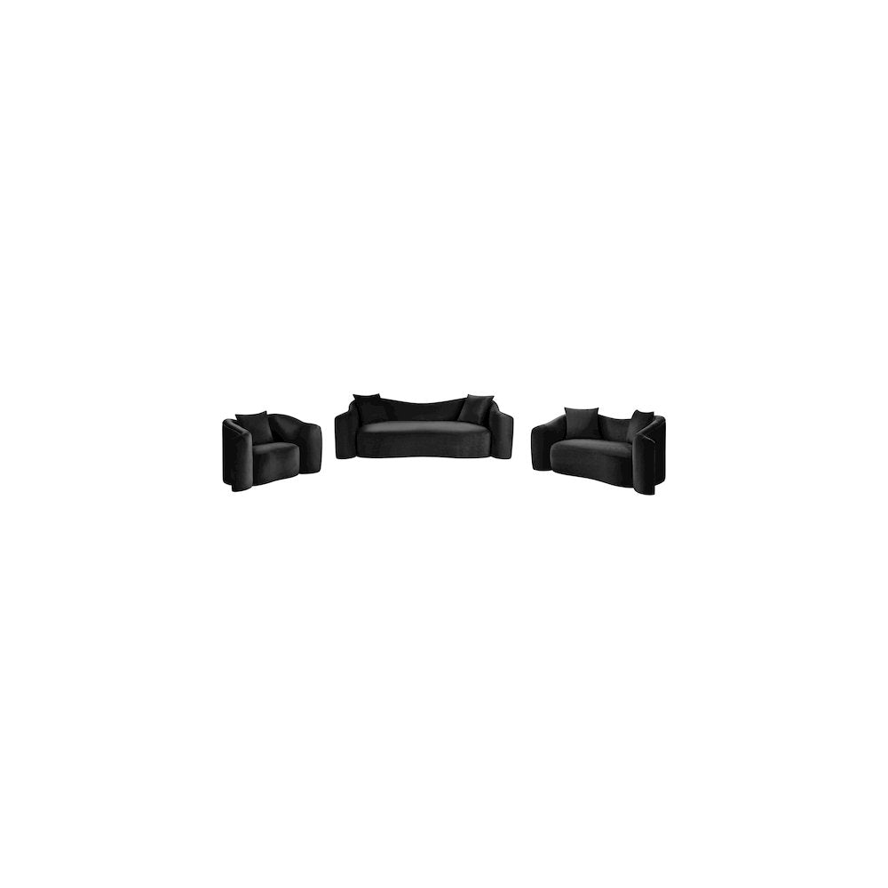 Destin Black Velvet Sofa