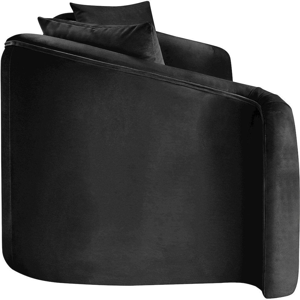 Destin Black Velvet Sofa