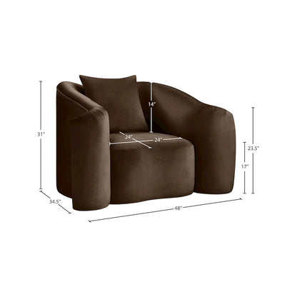 Destin Brown Velvet Chair