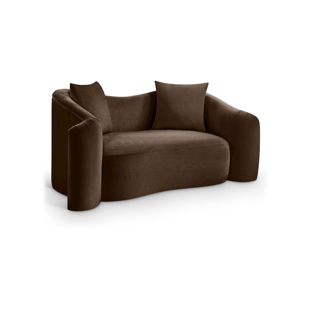 Destin Brown Velvet Loveseat