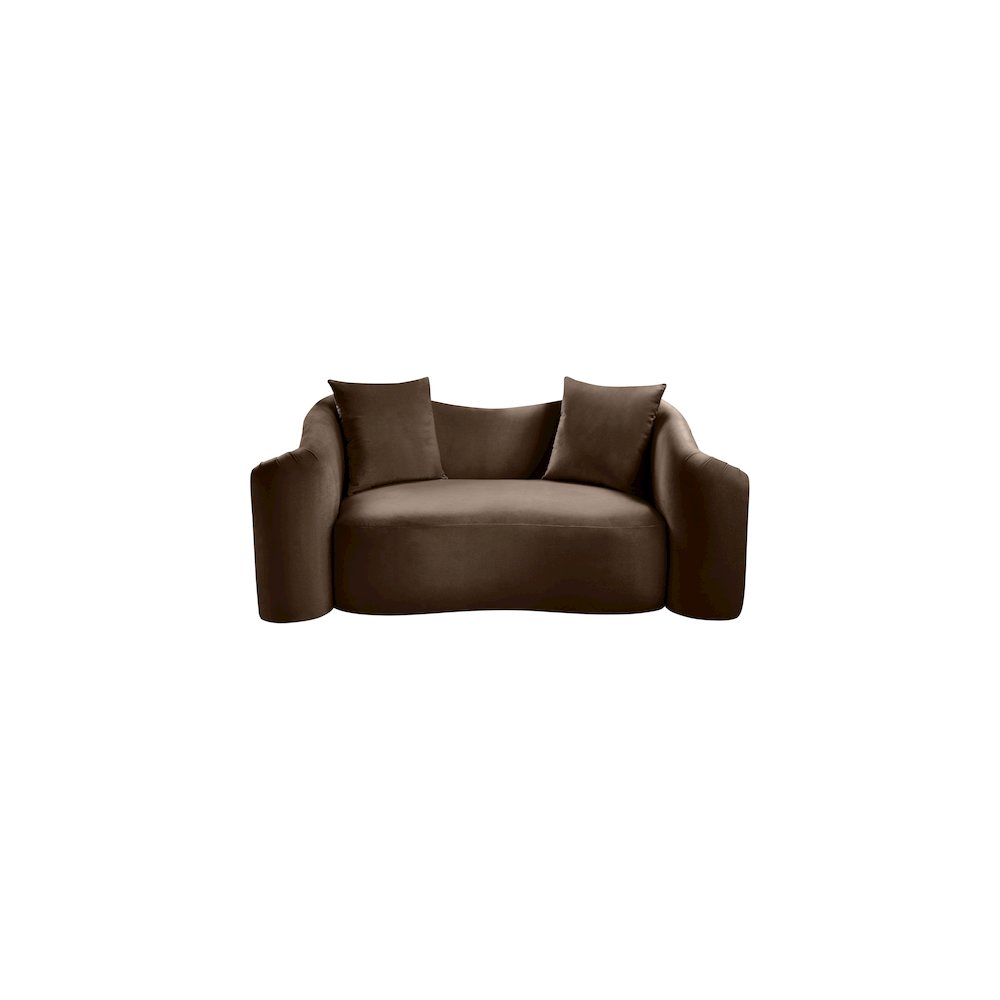 Destin Brown Velvet Loveseat