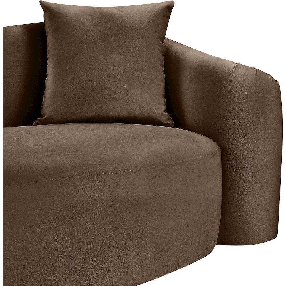 Destin Brown Velvet Loveseat