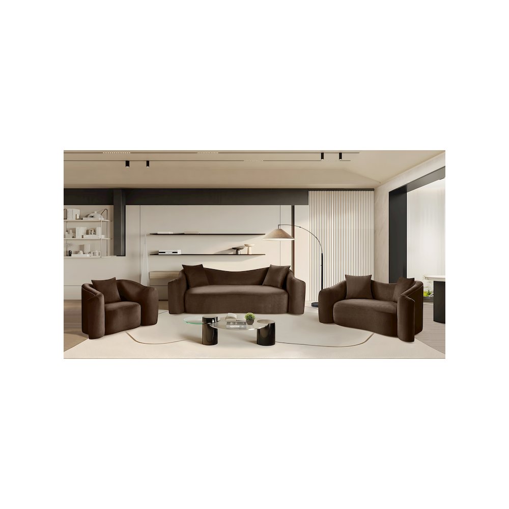 Destin Brown Velvet Loveseat