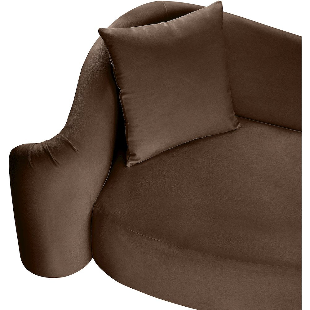 Destin Brown Velvet Sofa