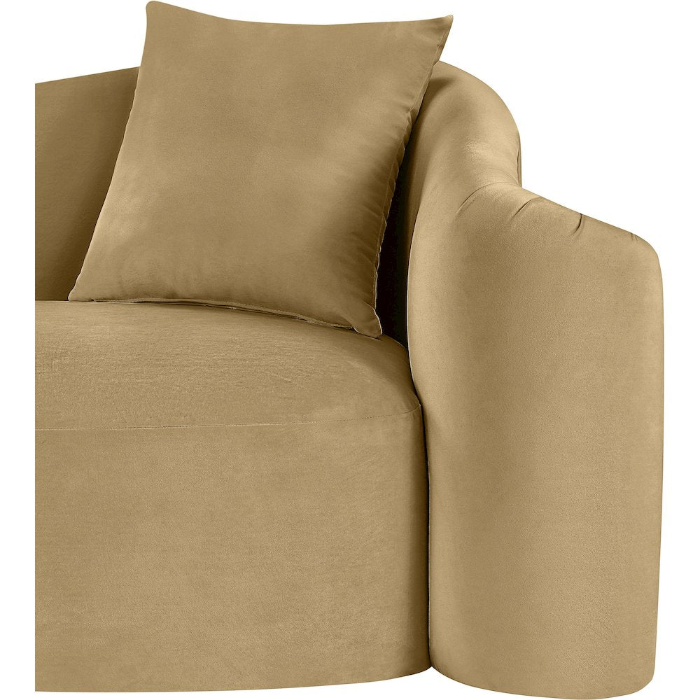 Destin Camel Velvet Loveseat