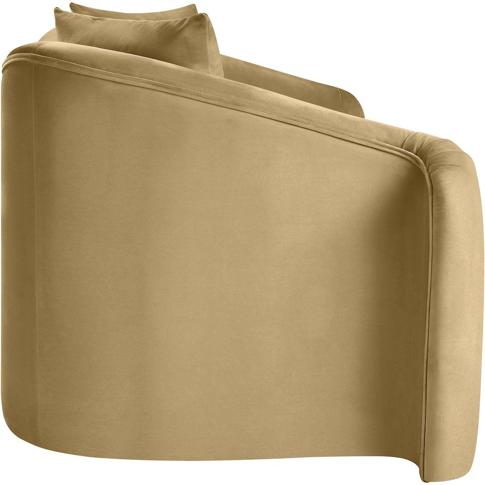 Destin Camel Velvet Loveseat