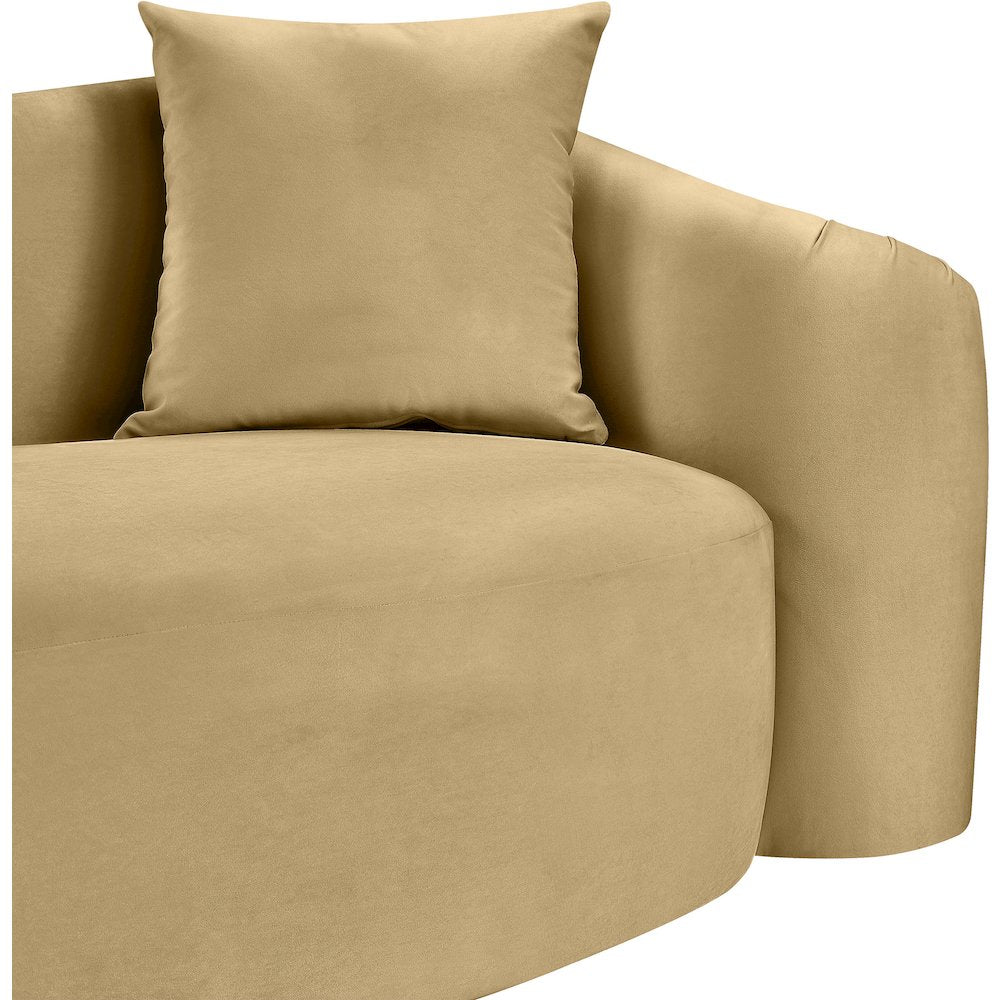 Destin Camel Velvet Sofa