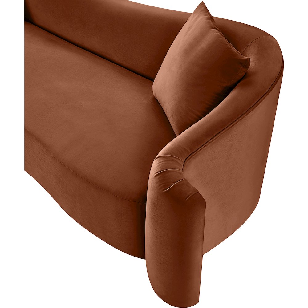 Destin Cognac Velvet Loveseat