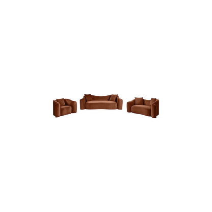 Destin Cognac Velvet Loveseat