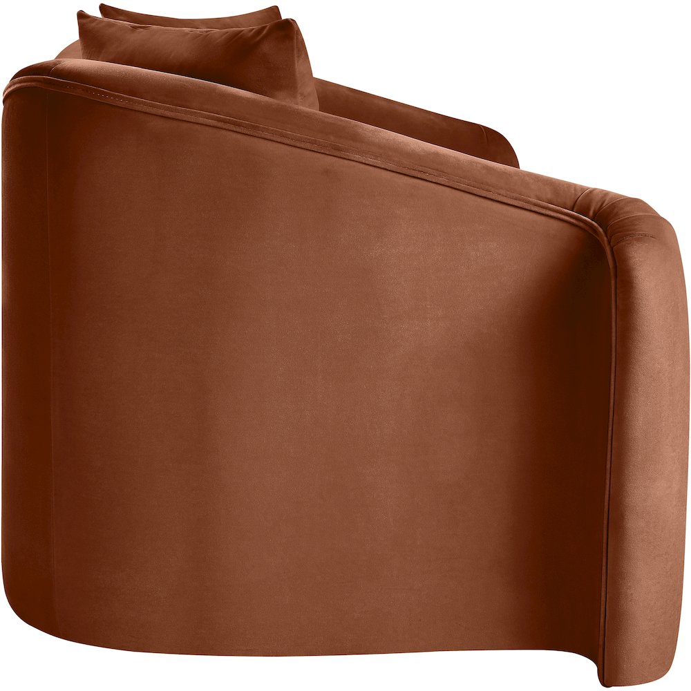 Destin Cognac Velvet Loveseat
