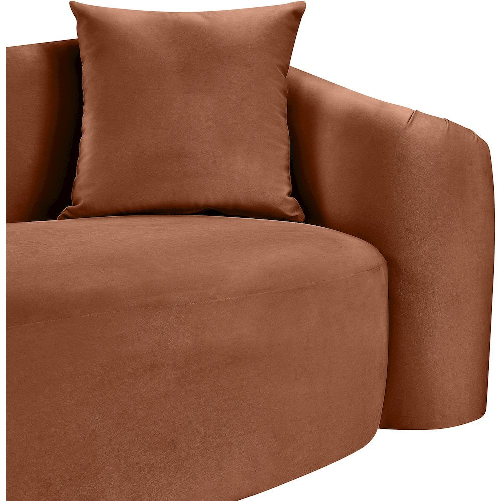 Destin Cognac Velvet Loveseat