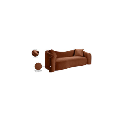 Destin Cognac Velvet Sofa