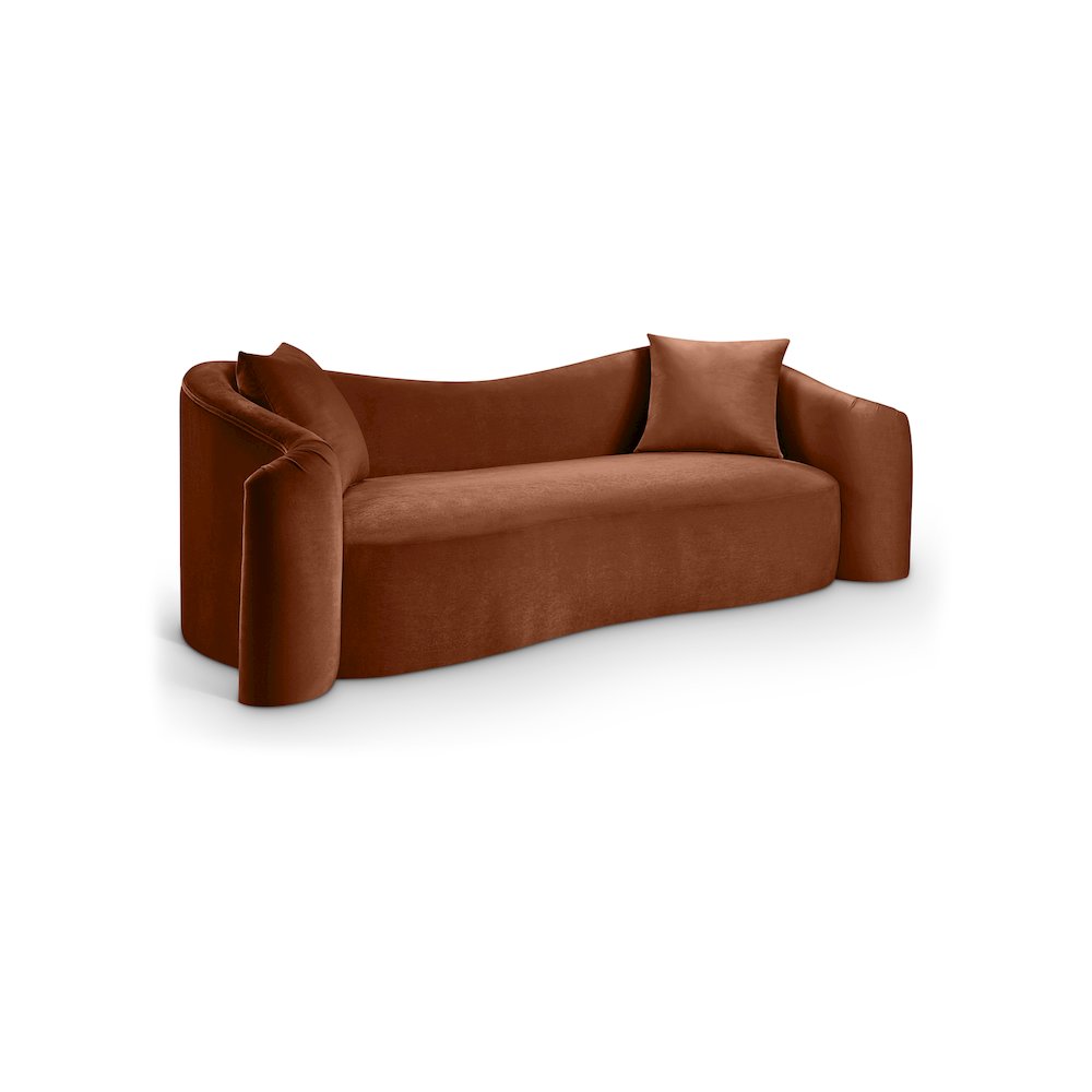 Destin Cognac Velvet Sofa