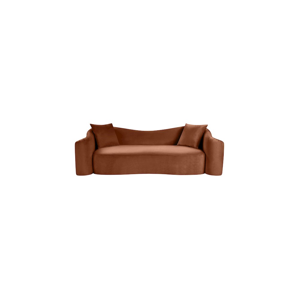 Destin Cognac Velvet Sofa
